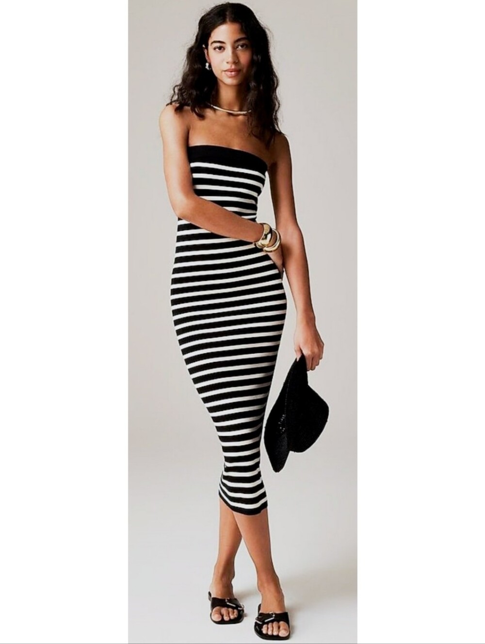 J Crew Cyan Strapless Sweater Dress Midi Bodycon Knit Black Beige Stretch Tube